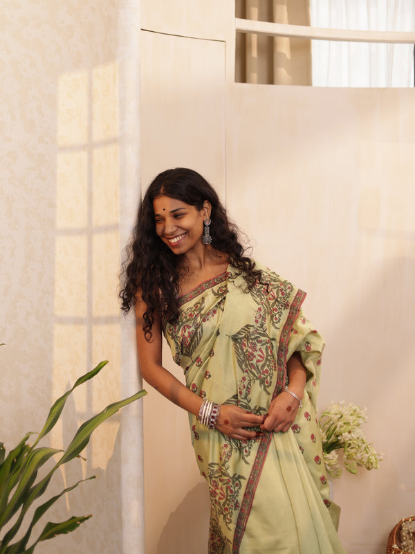 Mandir Moss Saree