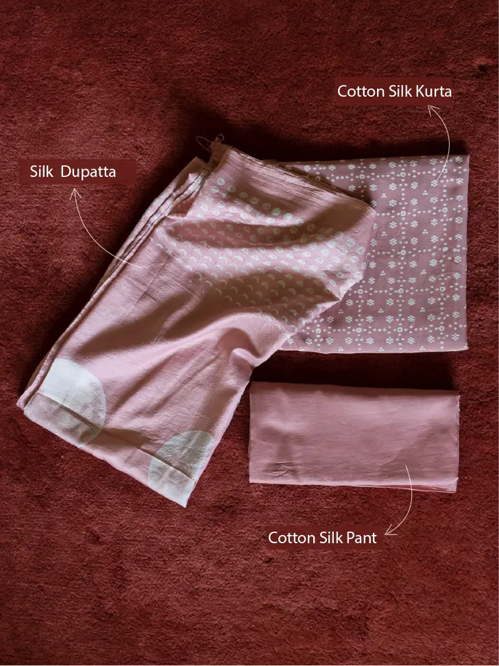 Vapi Antique Pink- Cotton Silk Fabric