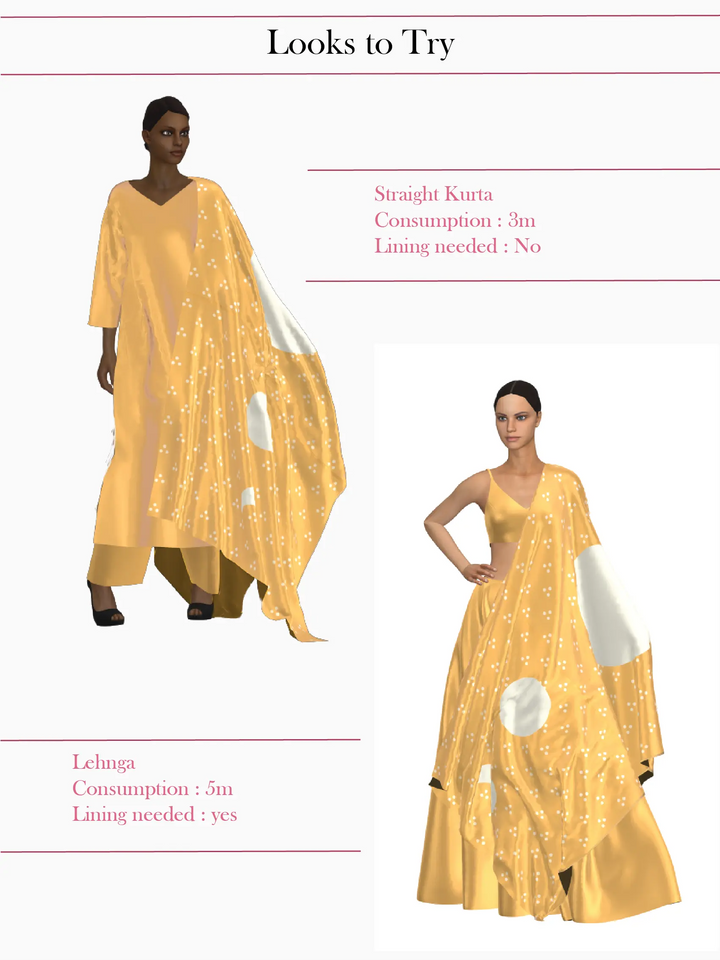 The Chandrima Mustard- Tissue Dupatta set