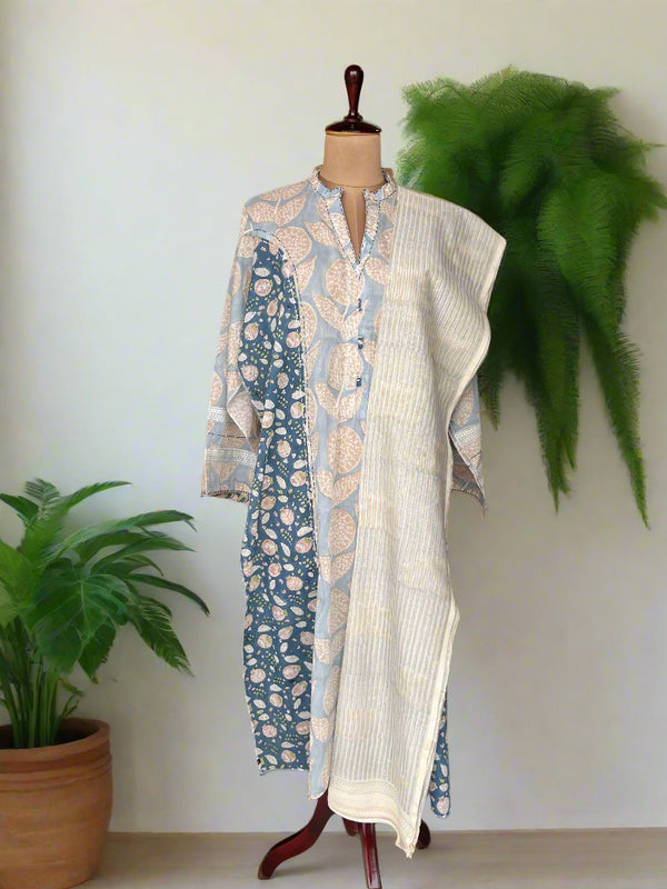 Karnika- Guldaudi Sky- Semi Stitched Kurta