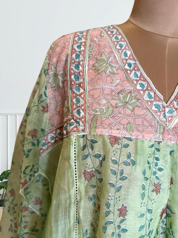 Mala- Bela Sage-  Mul Chanderi- Semi Stitched Kurta